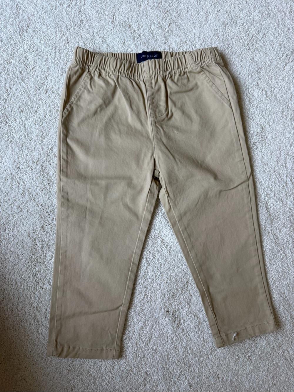 Andy and Evan  Beige Elastic Waist Cotton Pants